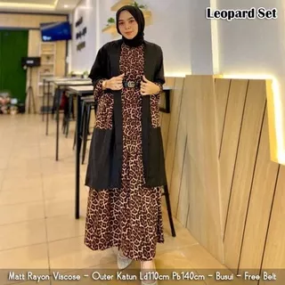 dress wanita LEOPARD SET LABEL ZAHIRA new arrival