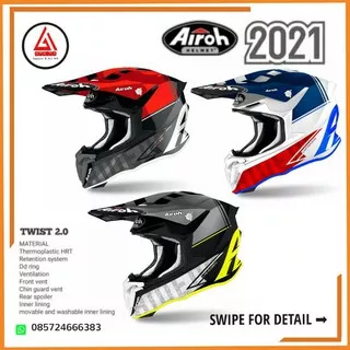 AIROH TWIST 2.0 TECH 2021, HELM CROSS AIROH TWIST, HELM TRAIL AIROH