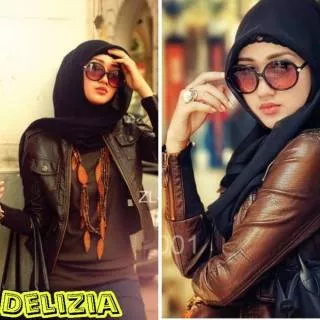 Jaket kulit dian pelangi jaket semi kulit Hijab Staylis Hijabbers