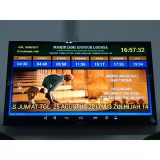 Jam waktu sholat/ jam masjid digital multimedia WASHOLA NON RTC Ram 2 GB Storage 16 GB