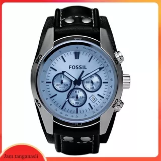 Jam Tangan Pria Fossil CH2564 Coachman Chronograph Blue Dial Black Leather Strap