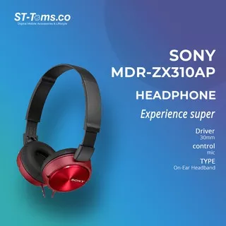 Sony Monitoring Headphones MDR-ZX310 AP / ZX 310AP / ZX-310AP - Red