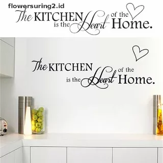 (Fcc) Stiker Dinding Motif Tulisan Kitchen Is The Heart Of Home Untuk Dekorasi Rumah Diy (Floweruring2.Id)