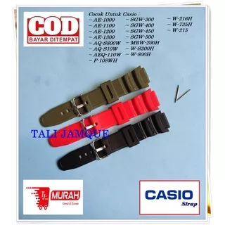 Tali / Strap Untuk Jam Tangan Casio AE-1000 AE-1100 AE-1200 AE-1300 AQ-S800W AQ-S10W AEQ-110W SGW-300 SGW-400 SGW-450 SGW-500 MRW-200H W-S200H W-800H W-216H W-735H W-215 F-108WH