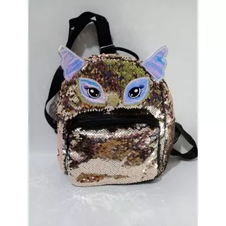 SEQUIN BAG Tas Fashion Anak Perempuan OWL Burung Hantu Manik Payet 25cm Backpack Ransel Anak Import