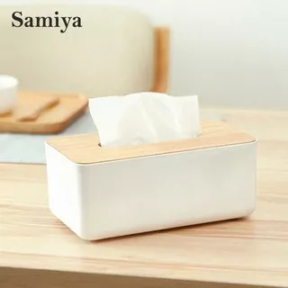 tissue box wooden cover toilet paper box solid wood / kotak box tissue kayu serbaguna