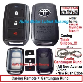 casing rumah remote alarm kunci oem toyota + gantungan kunci all new avanza g veloz new rush etios