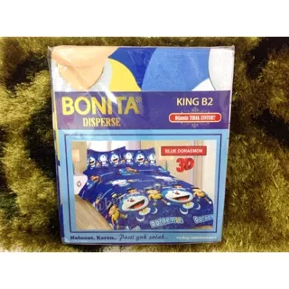 Sprei doraemon king size 180x200 blue Doraemon bonita disperse 3D katun halus