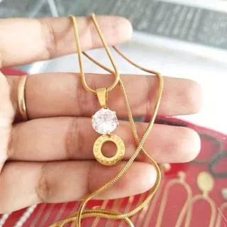 COD Kalung Liontin Titanium Bvlgari Gold dan Silver Wanita