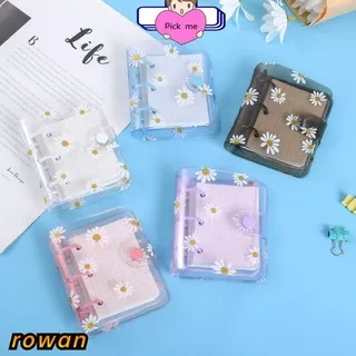 ROW Mini Rings Binder Stationery Inner Pages Notebook Cover Creative File Folder 3-hole Hand Account Diary Daisy Flower Diary Book Loose-leaf Refill