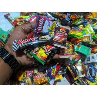 Gantungan Kunci Miniatur Snack Souvenir Pesta Gantungan Kunci Rumah, Mobil, Motor, dll