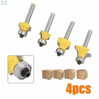 Router Bit Bit Edge Forming Round Over Router Shank Yellow 1/4 Inch 4pcsBrand New and High Quality