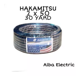 KABEL LISTRIK TRANSPARAN 2x50 30 Yard Hakamitsu Kabel Listrik Serabut Transparan 2x50 30 Yard