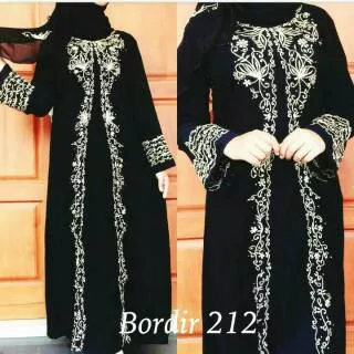 exclusive Abaya Hitam Bordir 212  maxi - Jubah turki ori - gamis hitam dress  saudi madina