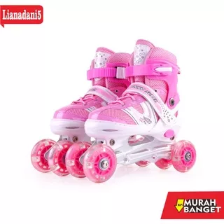 sepatu roda anak lampu- Sepatu Roda Anak Inline 4 Roda Termurah