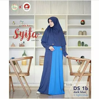 Gamis Kaos DHIKR SYIFA SERIES 1B DARK BLUE LIGHT BLUE