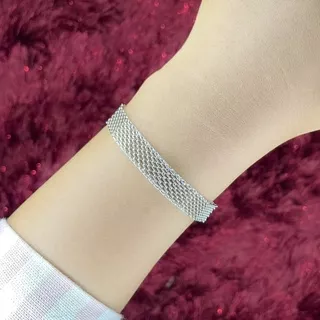 Gelang Titanium Silver Wanita Anti Karat Anti Luntur Terbaru