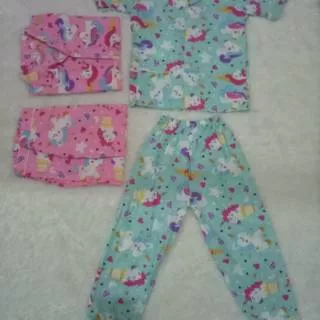 GROSIR 3 setelan baju tidur Piyama anak lengan pendek little pony (1 stl= 28rb) KATUN JEPANG pajamas