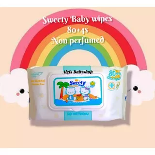 SWEETY Baby Wipes isi 80+4 Non Perfumed / Tissue Tisu Basah Sweety Non Alkohol