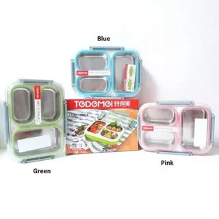 Lunchbox TEDEMEI 6540 sekat 3 Stainless Steel / Kotak Makan Lunch Box Stainless Steel