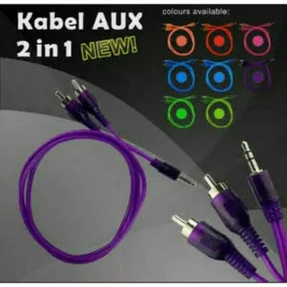 Kabel Aux Audio 2 In 1 - Jack Audio - Kabel Audio - Kabel Audio Aux to 2 RCA Jack