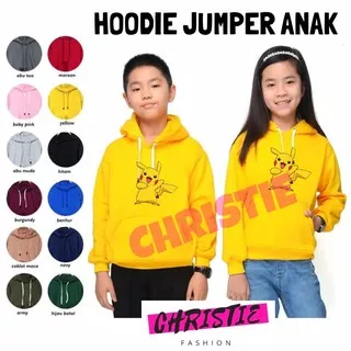 Hoodie Jumper Anak 5-12 tahun PIKACHU POKEMON / Sweater jaket kids cewek cowok