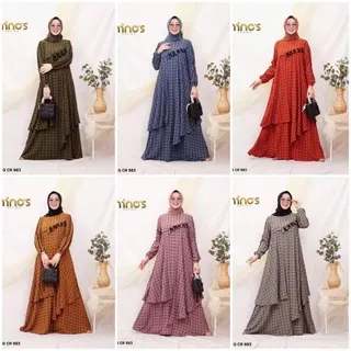 Ninos Original Gamis Ninos Original Terbaru AD G CR 963 Dress Muslim Wanita Terbaru