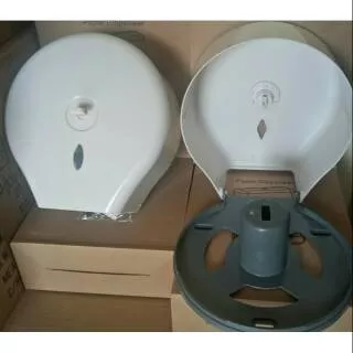 Tempat Tisu Bulat Dinding Dispenser Tissue Jumbo Roll Toilet Putih