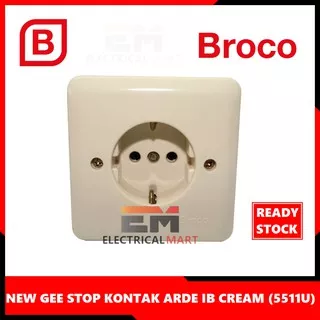 Stop Kontak Arde Broco New Gee IB Cream (5511U) Socket 2P NG Inbow Tanam 5511U-11 Original Grosir