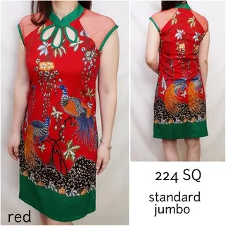 DRess batik cheongsam modern batik modern murah cheongsam furing dress cheongsam modern jumbo imlek