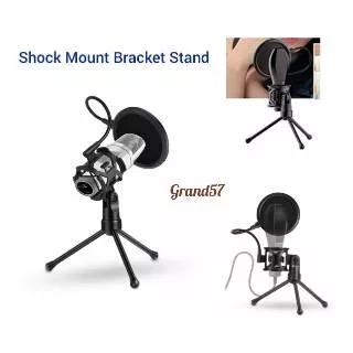 Stand Microphone Mini Tripod Pop Filter Shock Mount Mik Stand Meja Tripod Mic Pop Filter