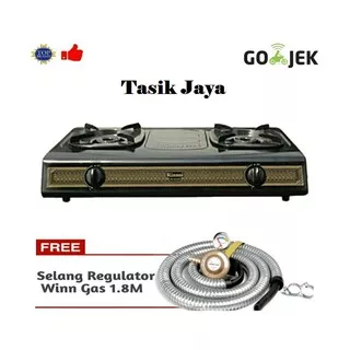 Paket Kompor Gas Rinnai RI-522S 2Tungku - Winn Gas Selang Regulator