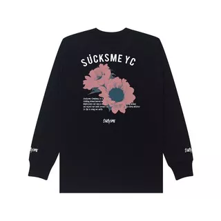 Sucksme T-shirt Long Sleeve Original Black - Blue Pink Flower