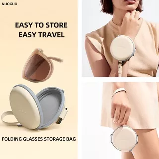 Fashion Folding Sunglasses Storage Bag Glasses Storage Box Headphone Bag Eva Bag Round Zipper Bag Folding Glasses Bag