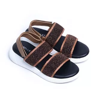 BELLEZA MALL - Wedges Shoes DYAN BROWN | sepatu sandal wanita tinggi sol 3cm | sendal gunung wedge spon jalan / pergi cewek | formal shoe sapatu kerja kantor perempuan beleza shoes official terbaru