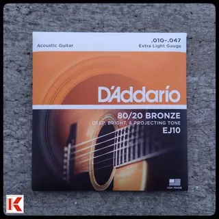 Senar Gitar D`addario EJ10 D addario EJ-10 Akustik String EJ 10