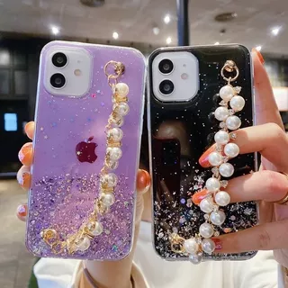 LX| Casing HP OPPO A1K A3S A5 A9 2020 A12E A31 A37 A37F A39 A52 A57 A71 A83 A92 NEO 9 Reno 2F Transparent Glittering Star Sky with Pearl bracelet Soft case