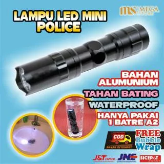 Senter Mini Police Swat Senter LED Unik Aluminium Waterproof Cree 3W Flashlight M504