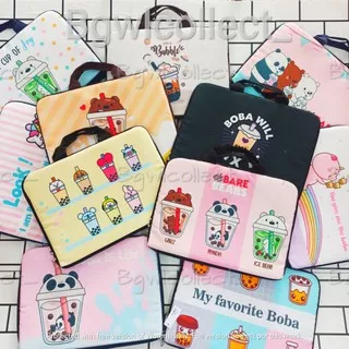 Tas Laptop Resleting Boba Cute 14/Tas Laptop Printing Boba 14inch/Tas Laptop Karakter Lucu