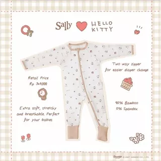 0Friends of Sally - Bamboo Baby Jumpsuit Sleepsuit Kimono Baju Tidur Bambu Anak Bayi Motif Hello Kitty