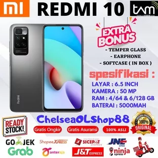 REDMI NOTE 10 / REDMI 10 / REDMI 10C RAM 6/128GB , 4/64GB , 4/128GB GARANSI RESMI XIAOMI INDONESIA