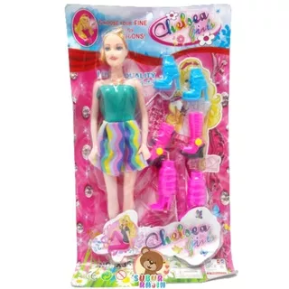 Mainan anak boneka Barbie chelsea set sepatu