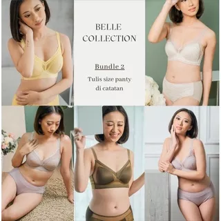 BELLE - BUNDLE 2 SET (BRA+PANTY)  | TULIS SIZE PANTY DI CATATAN S/M/L/XL/XXL (PO 2-3 minggu)