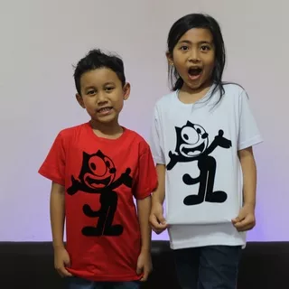 Kaos ANAK FELIX FB - Baju Fashion Anak Karakter Kartun Felix The Cat Bludru Premium REEDSHARK