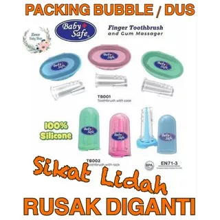 Babysafe Baby Safe Finger Toothbrush Gum Massager with case drying rack Sikat Lidah Bayi TB001 TB002