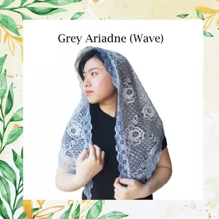 Mantilla/Mantila/Kerudung Misa/Veil Grey Ariadne (Wave)