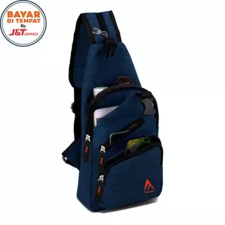 1.1 NEW YEAR FREE ONGKIR!! Tas Pria Tas Wanita Mi011# Tas Slingbag Ransel Tali Satu Tas Selempang Ori - Blue