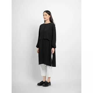 THENBLANK | Sheer Shirt Dress | Black