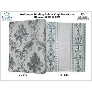 Wallpaper Kembang Batik Premium Vinyl Timbul Bertekstur Tebal