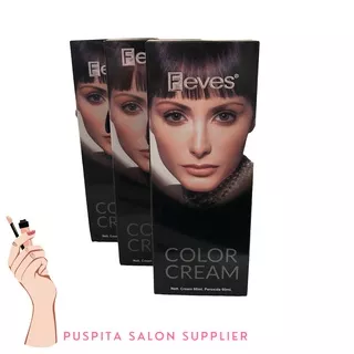 Feves Hair Color 60 ml + Developer 60 ml / Cat Rambut Feves